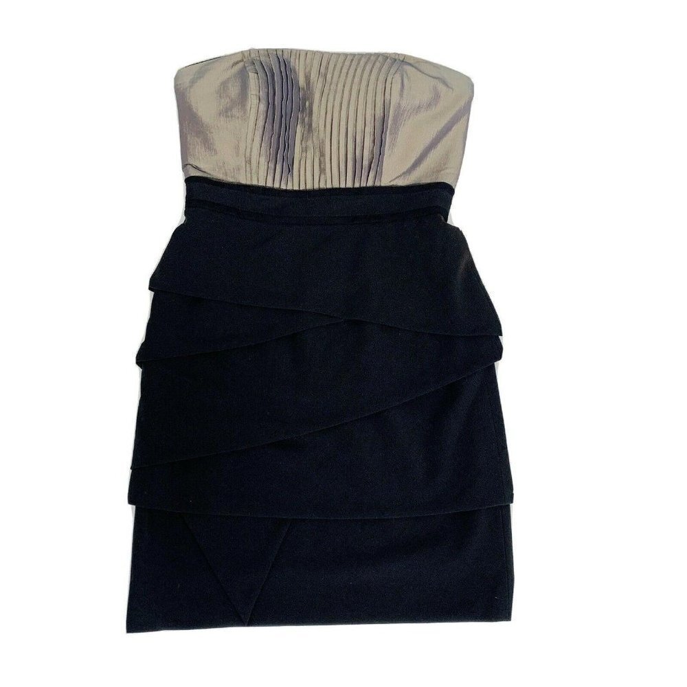 Max And Cleo Gold And Black Empire Waist Dress - Picture 1 of 6